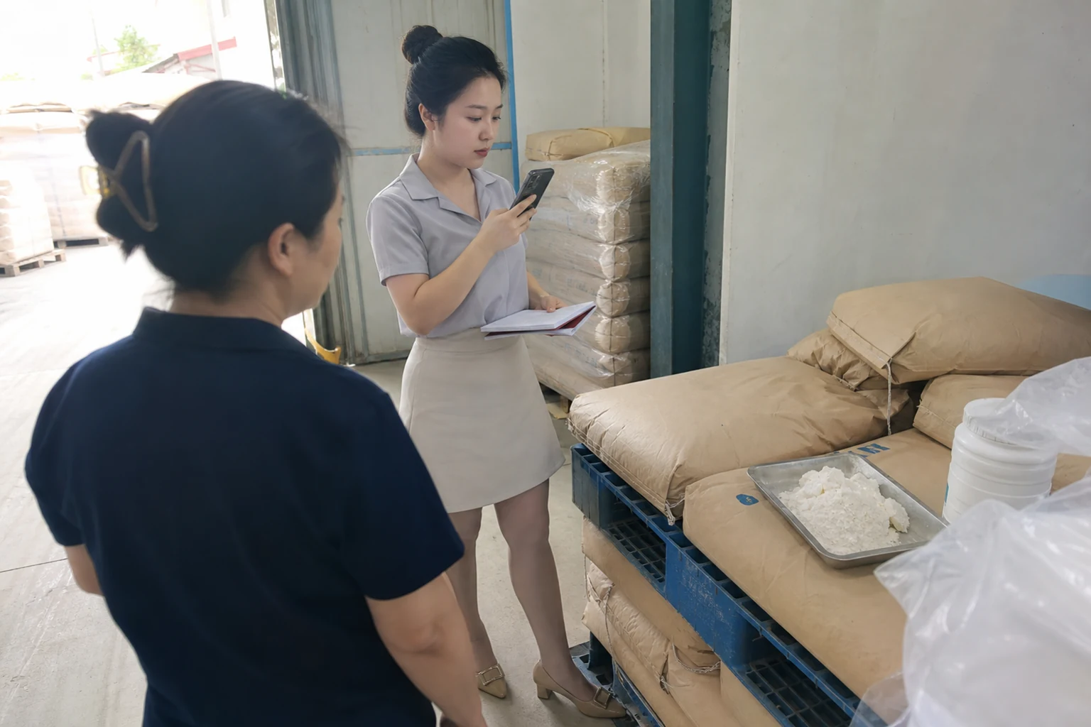 植脂末定制粉体包装与结块样品现场记录